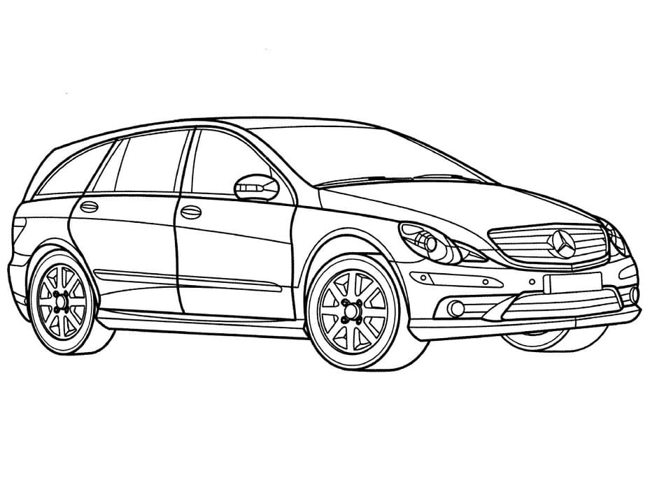 Jedno auto Mercedes omalovánka