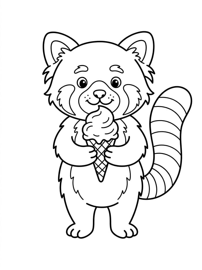 Jednoduchá panda červená omalovánka