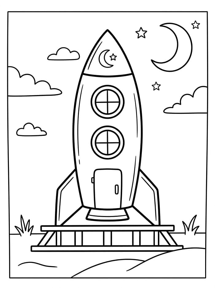 Jednoduchá raketa omalovánka