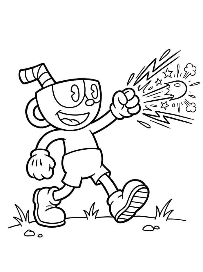 Jednoduchý Cuphead omalovánka