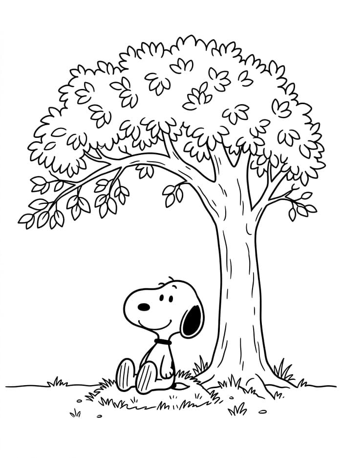 Jednoduchý Snoopy omalovánka