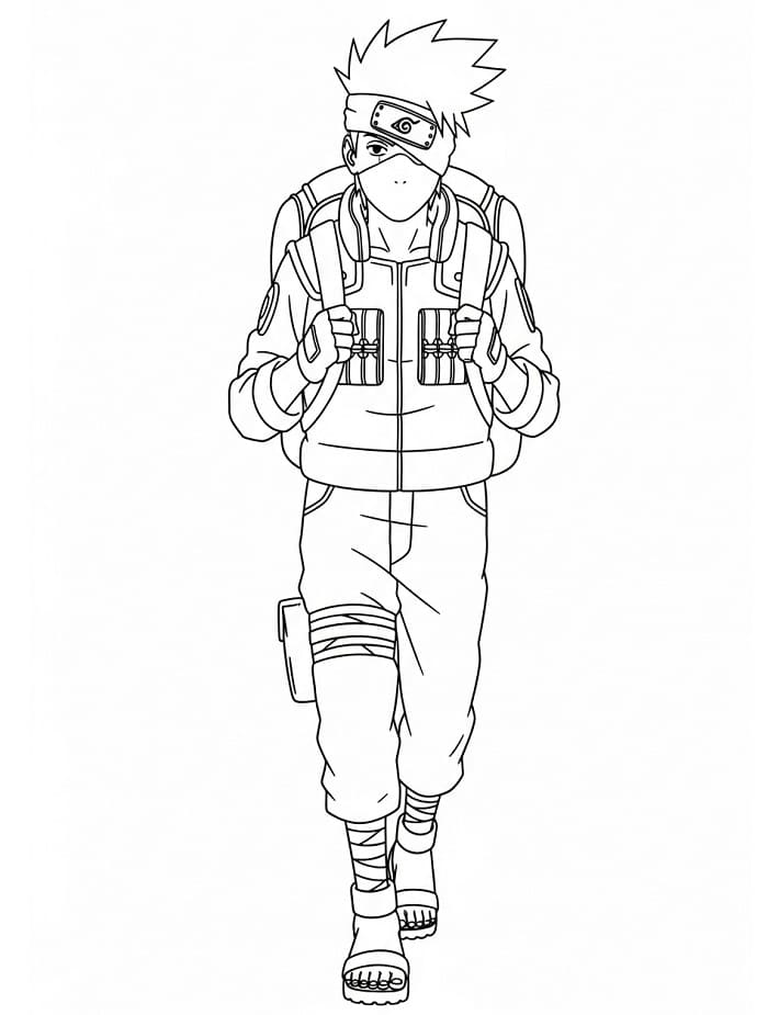 Kakashi na procházce omalovánka