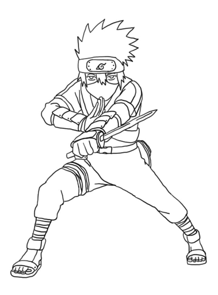 Kakashi omalovánka zdarma omalovánka