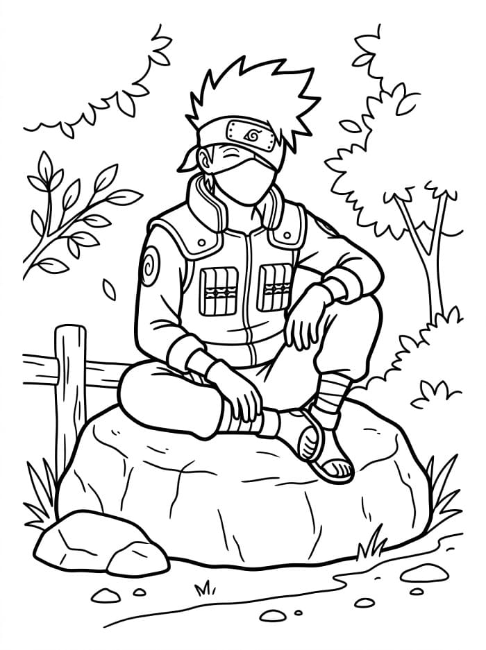 Kakashi z Naruto omalovánka