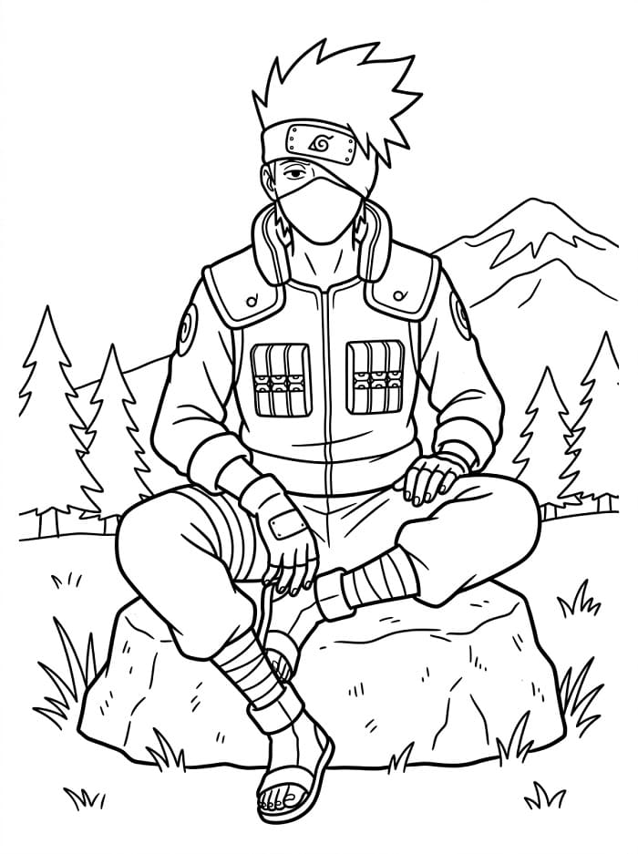Kakashi z anime Naruto omalovánka