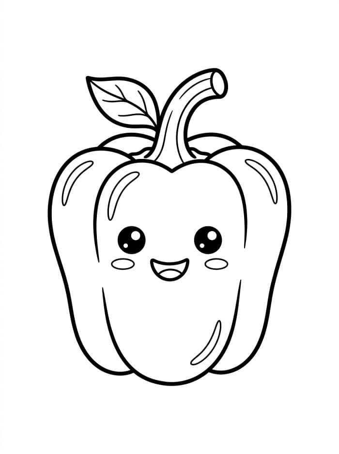 Kawaii paprika omalovánka