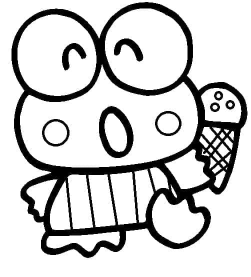 Keroppi zdarma pro děti omalovánka