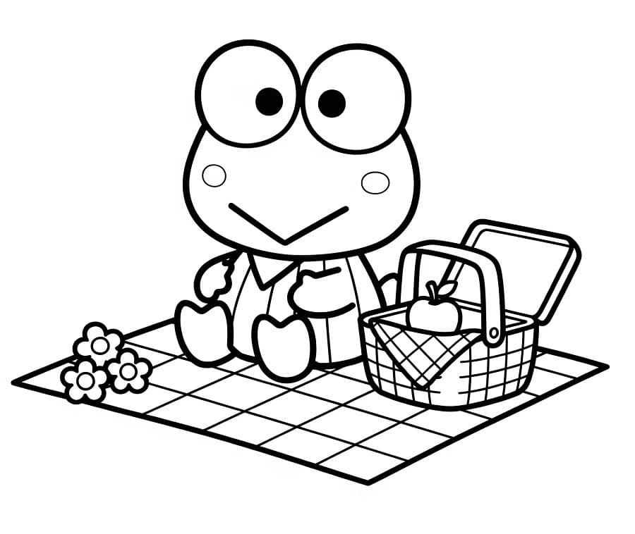 Keroppi ze světa Sanrio omalovánka