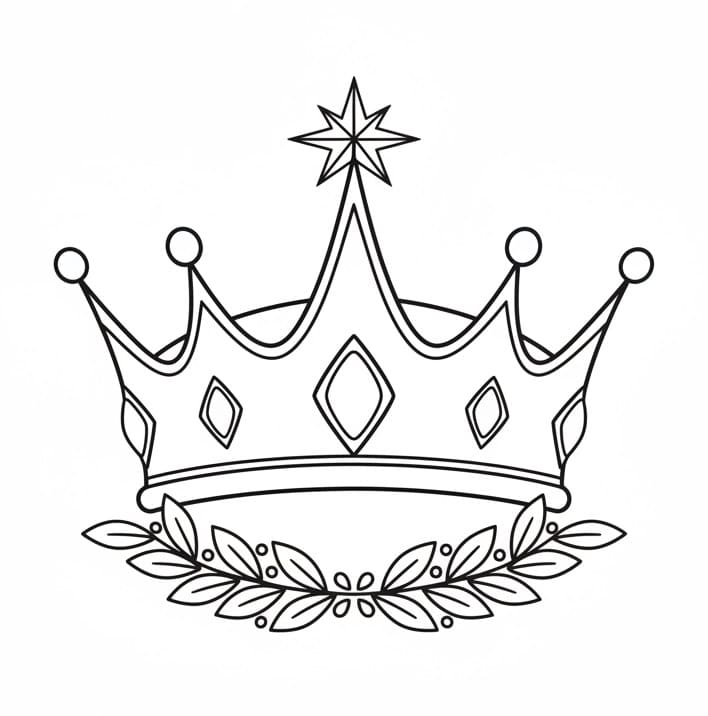 Koruna k vytištění pro děti omalovánka