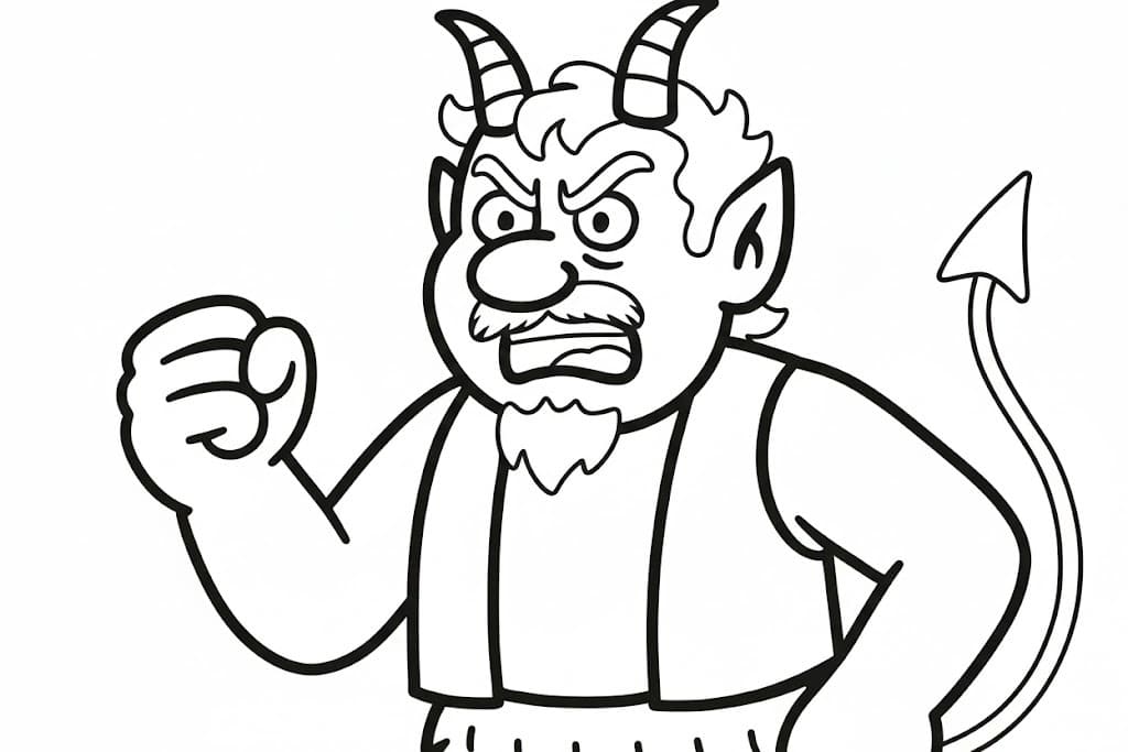 Kreslený Čert a Káča omalovánka
