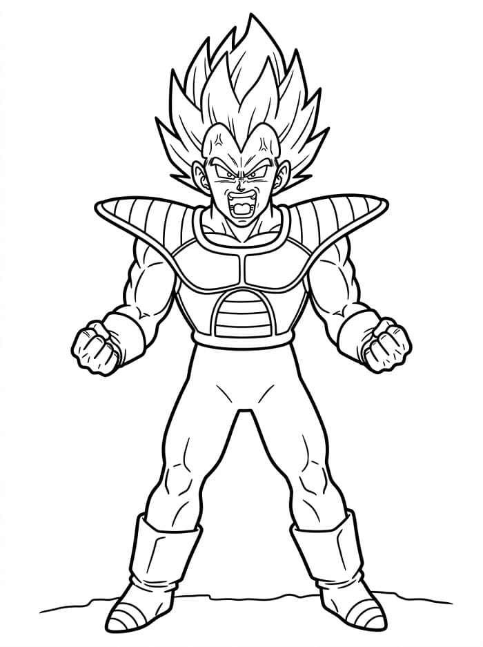 Kreslený Vegeta omalovánka