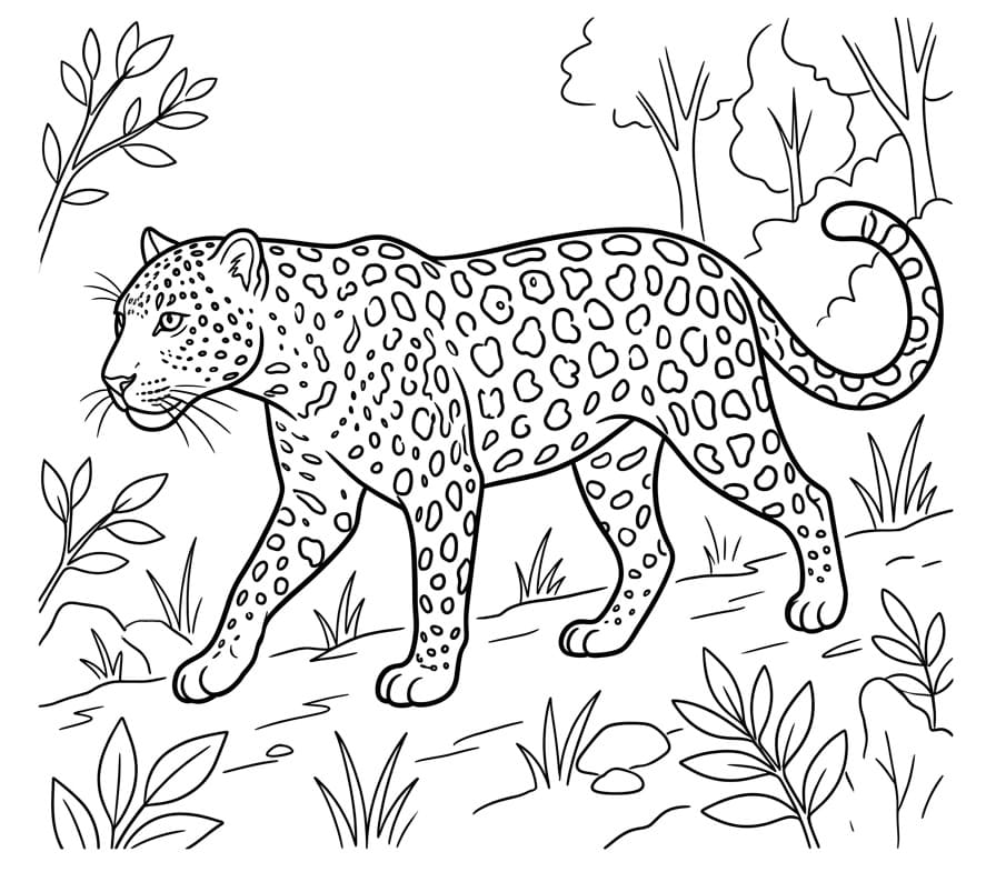 Leopard k vytisknutí omalovánka