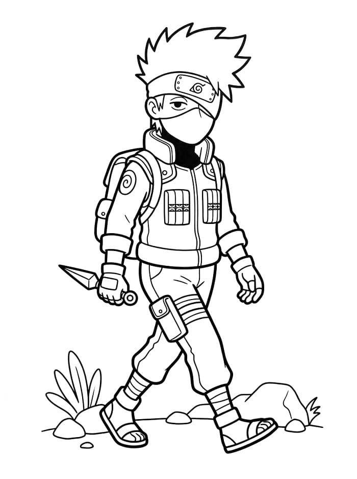 Malý Kakashi omalovánka