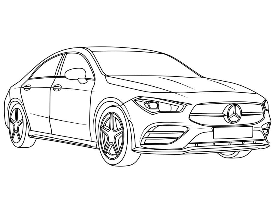 Mercedes na silnici omalovánka
