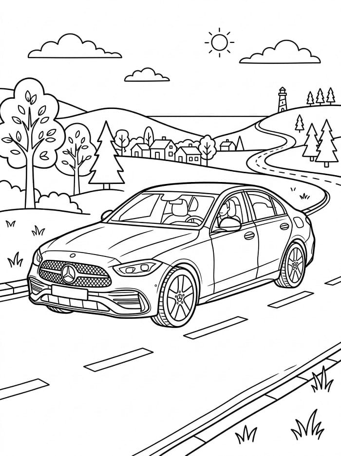 Mercedes zdarma pro děti omalovánka