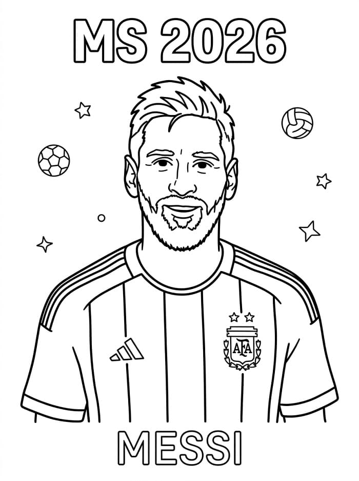Messi Mistrovství světa 2026 omalovánka