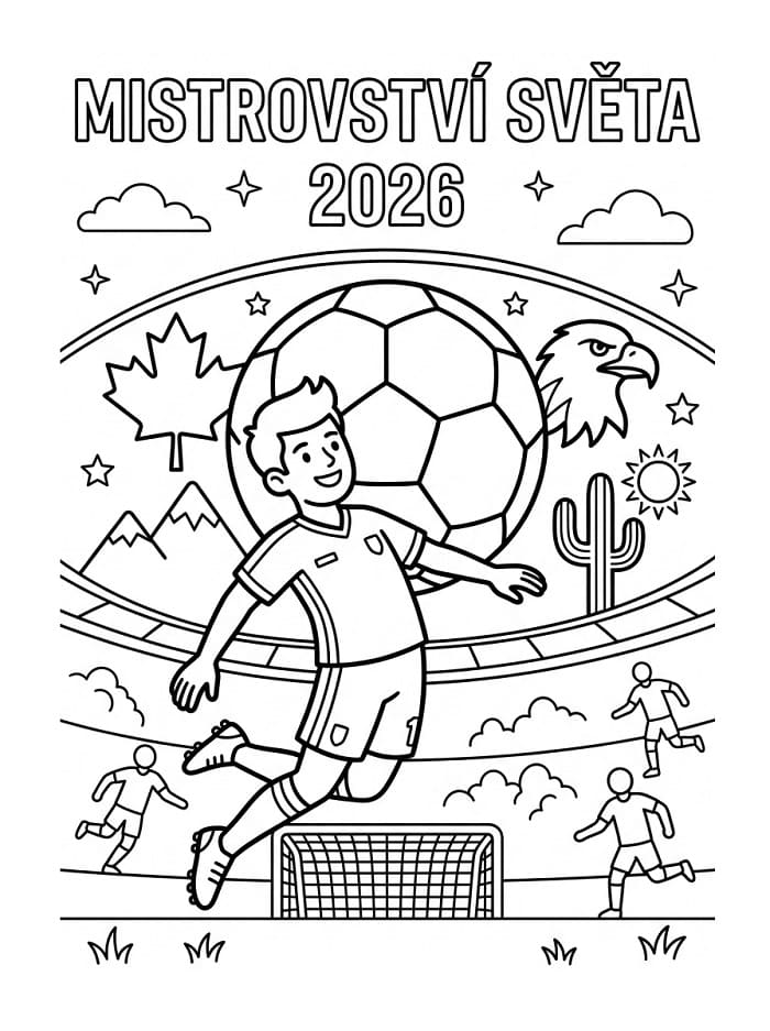 Mistrovství světa 2026 k vytisknutí omalovánka