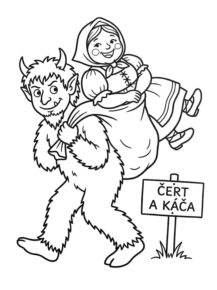 Obrázek Čert a Káča omalovánka