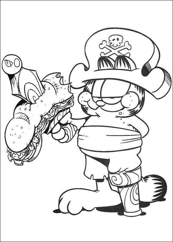 Obrázek Garfielda k vytištění omalovánka