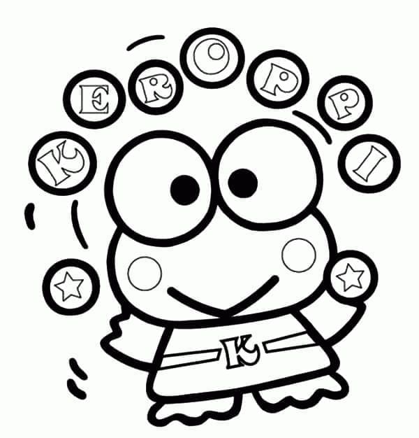 Obrázek Keroppiho k vytištění omalovánka