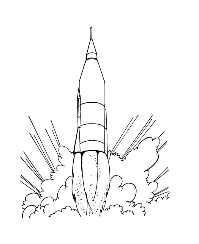Obrázek rakety omalovánka