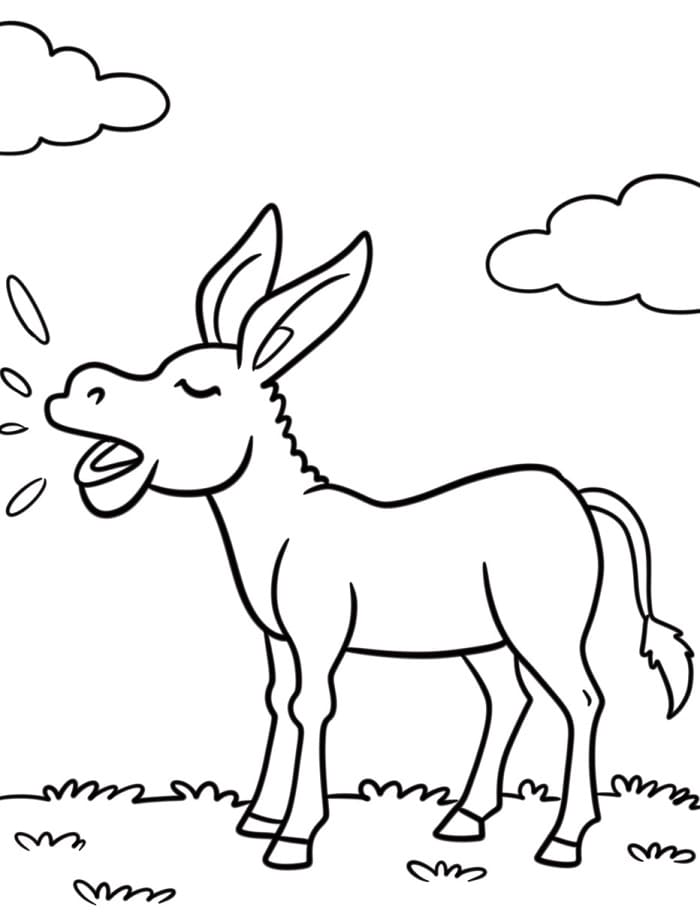 Osel zdarma pro děti omalovánka