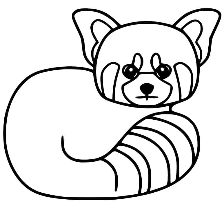 Panda červená k vytisknutí omalovánka