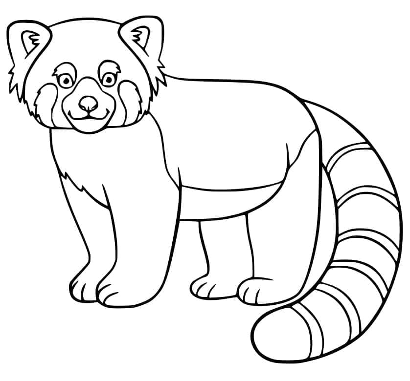Panda červená k vytištění pro děti omalovánka