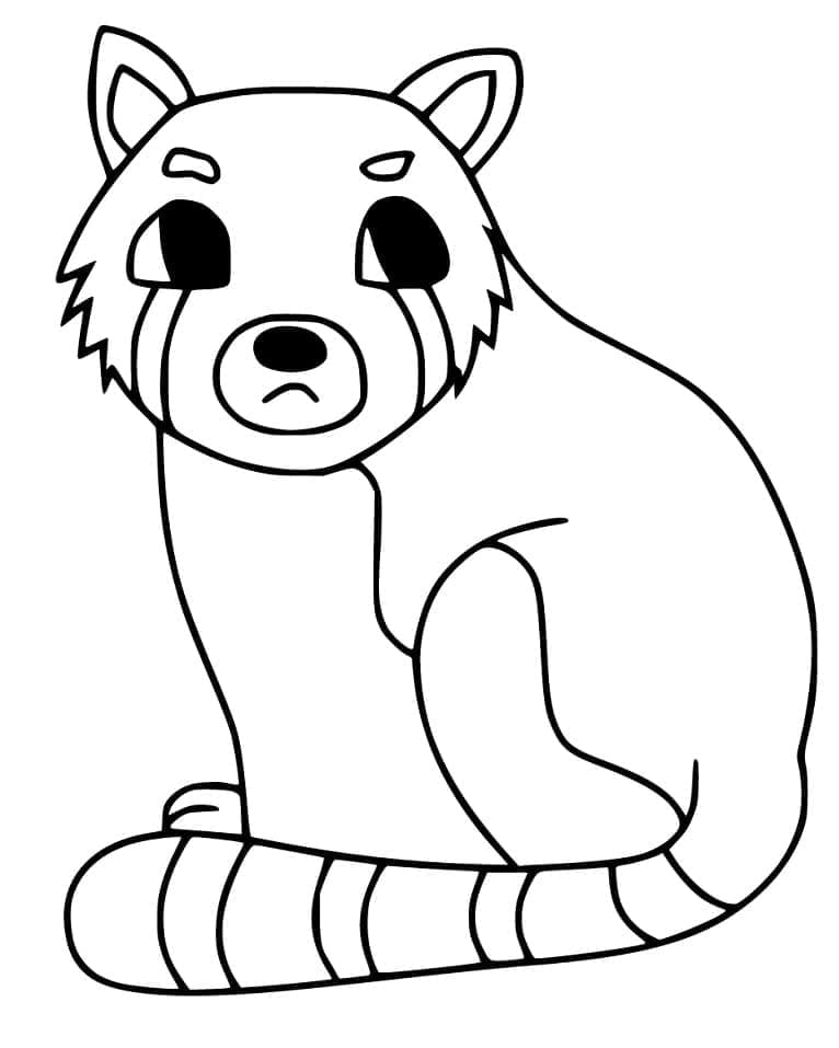 Panda červená omalovánka zdarma omalovánka