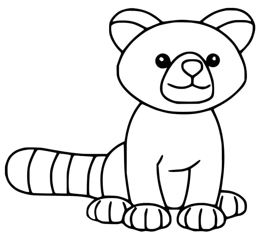 Panda červená zadarmo omalovánka