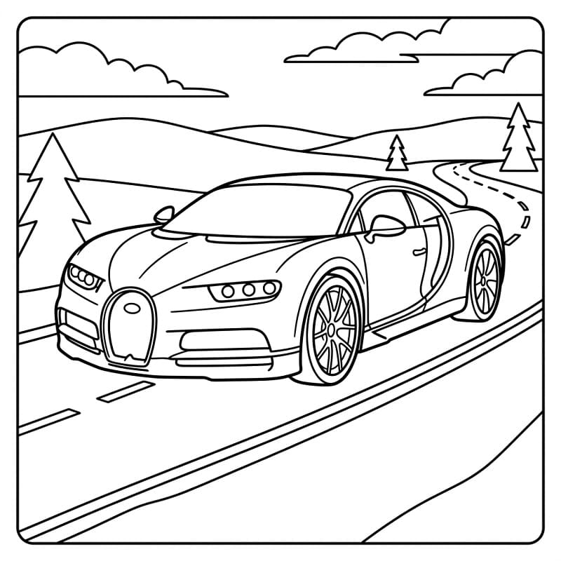 Parádní Bugatti omalovánka