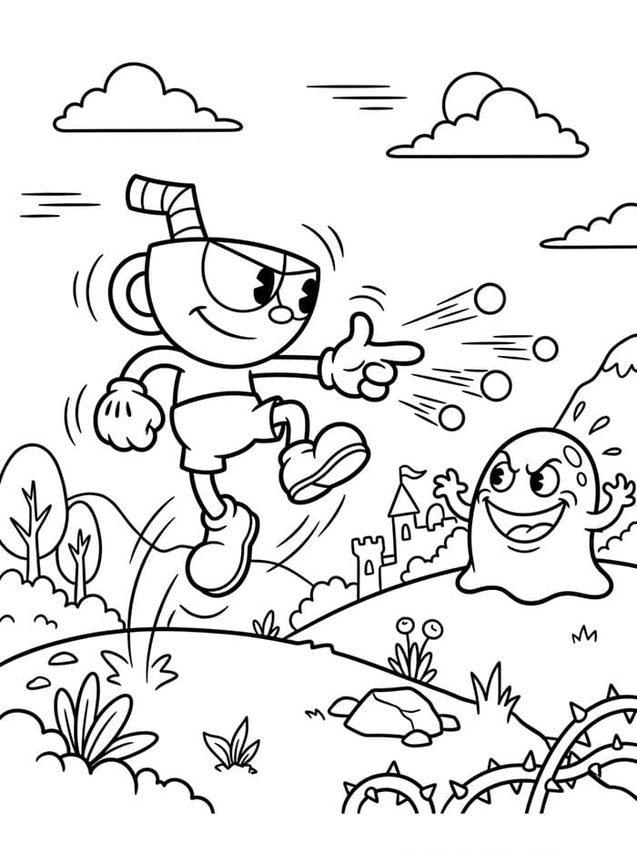 Parádní Cuphead omalovánka