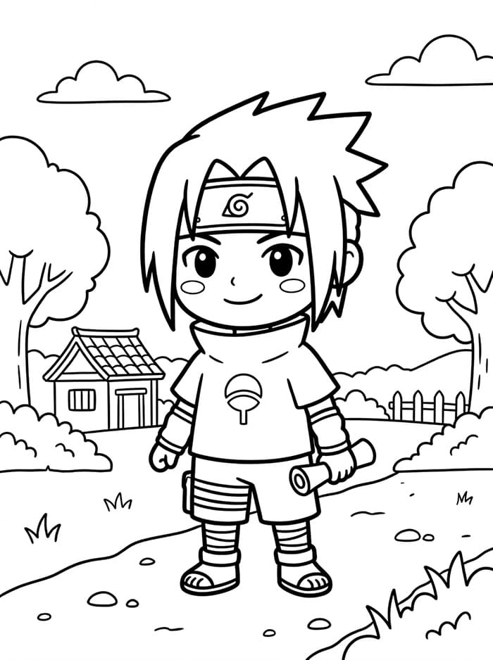 Parádní Sasuke omalovánka