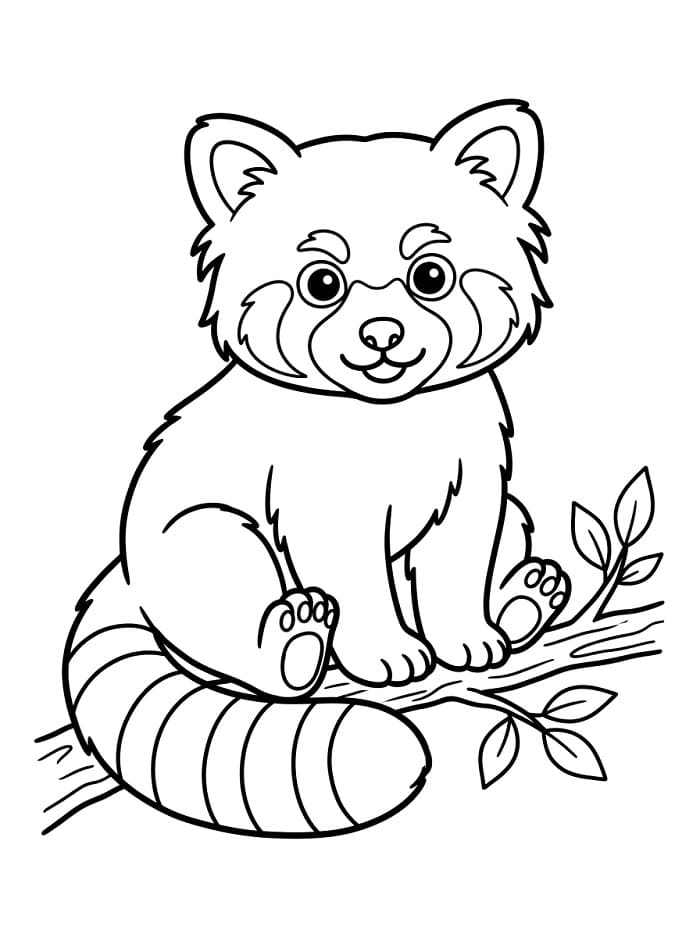 Parádní panda červená omalovánka