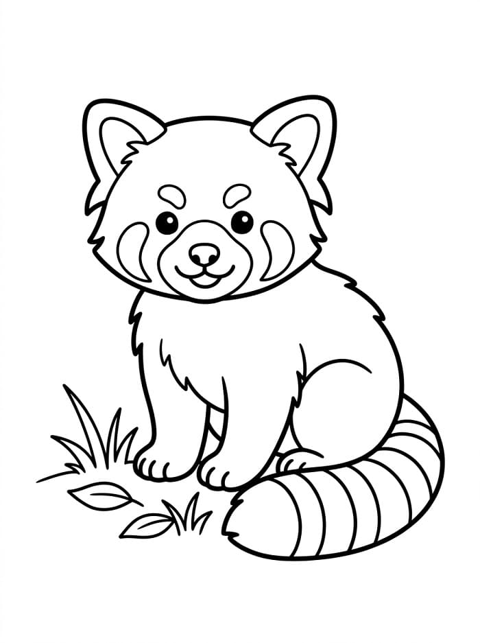 Pěkná panda červená omalovánka