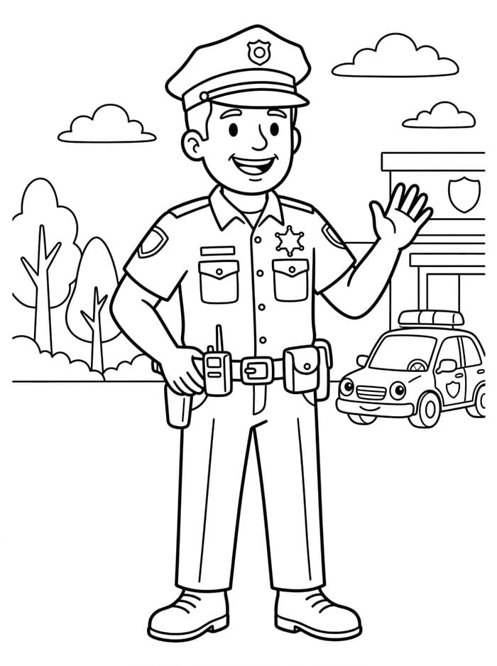 Pěkná policie omalovánka