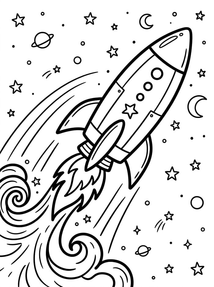 Pěkná raketa omalovánka