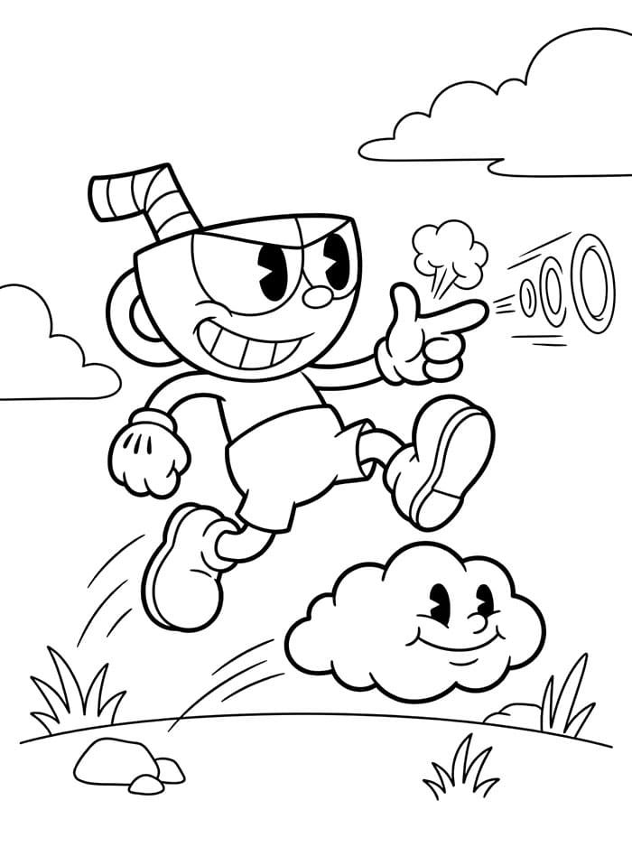 Pěkný Cuphead omalovánka