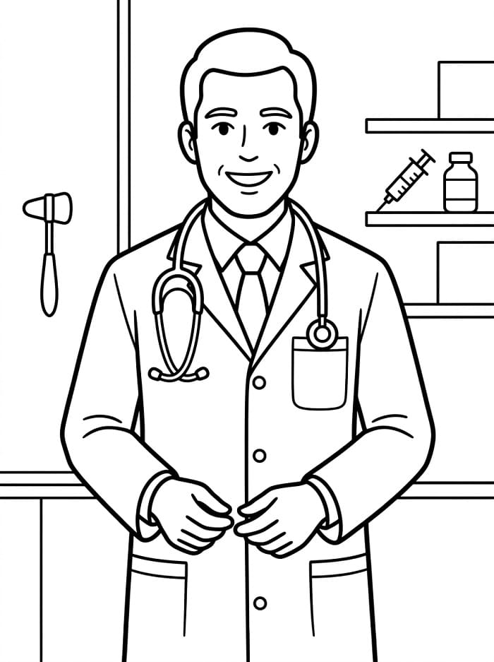 Pěkný Doktor omalovánka