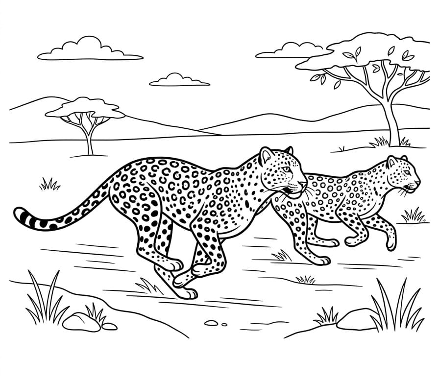Pěkný Leopard omalovánka