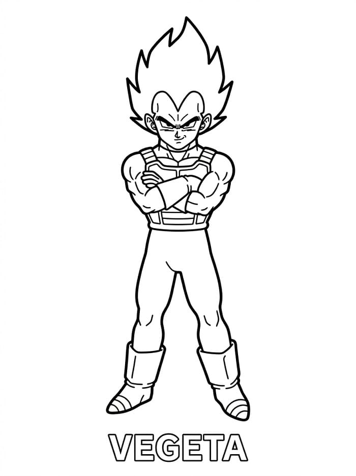 Pěkný Vegeta omalovánka