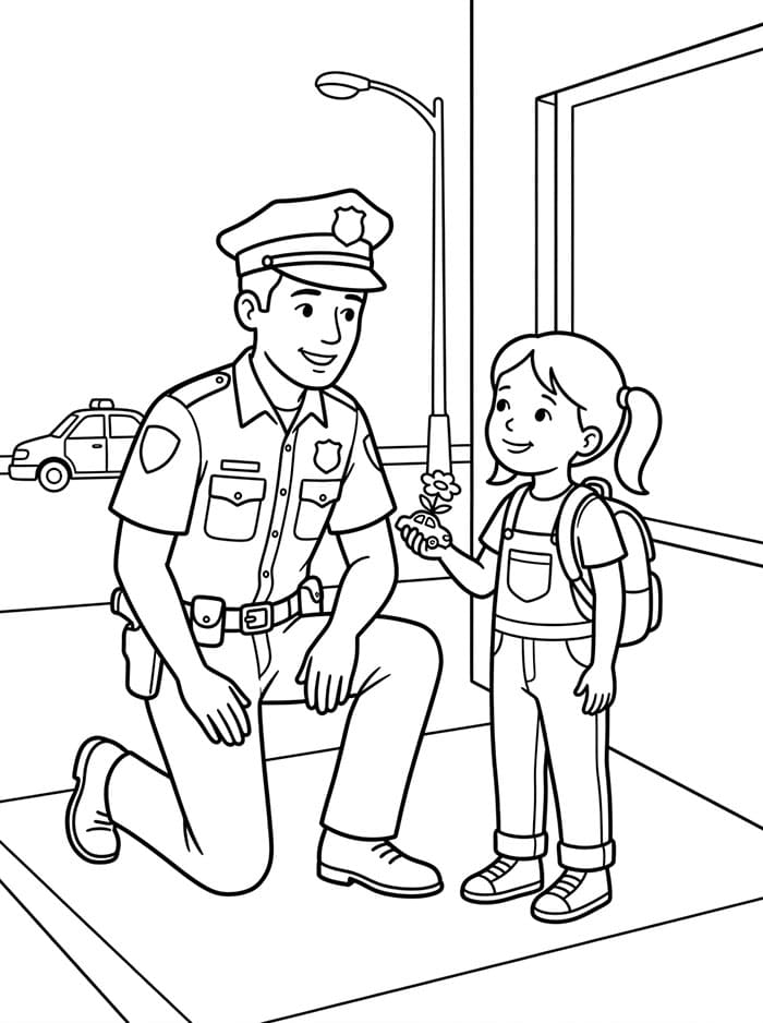 Policie k vytisknutí omalovánka