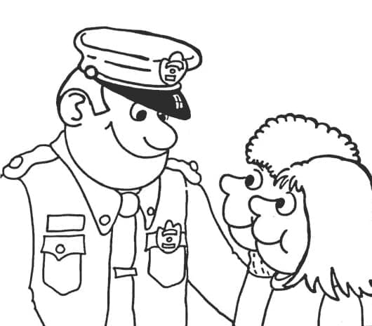Policie pro 2leté děti omalovánka