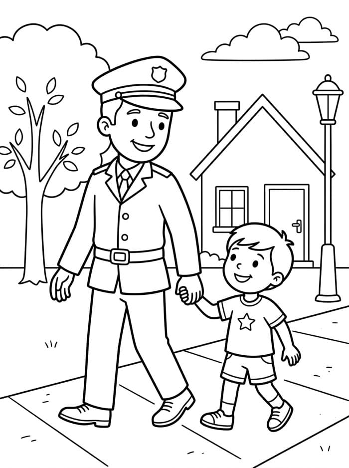 Policie zadarmo omalovánka