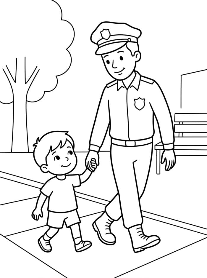 Policie zdarma omalovánka