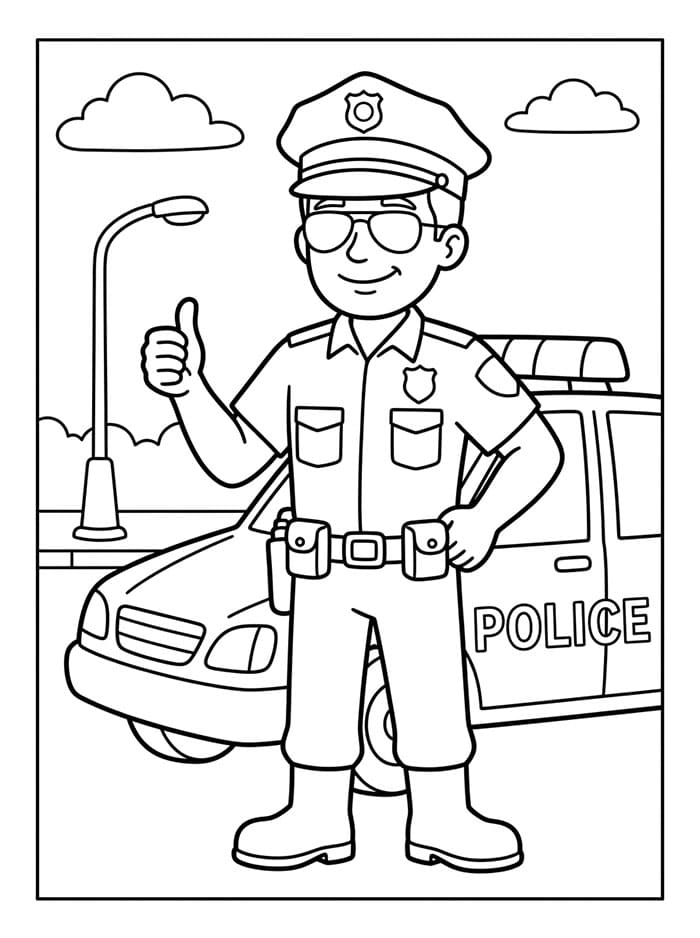 Přátelská policie omalovánka