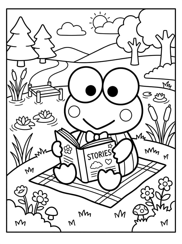 Přátelský Keroppi omalovánka