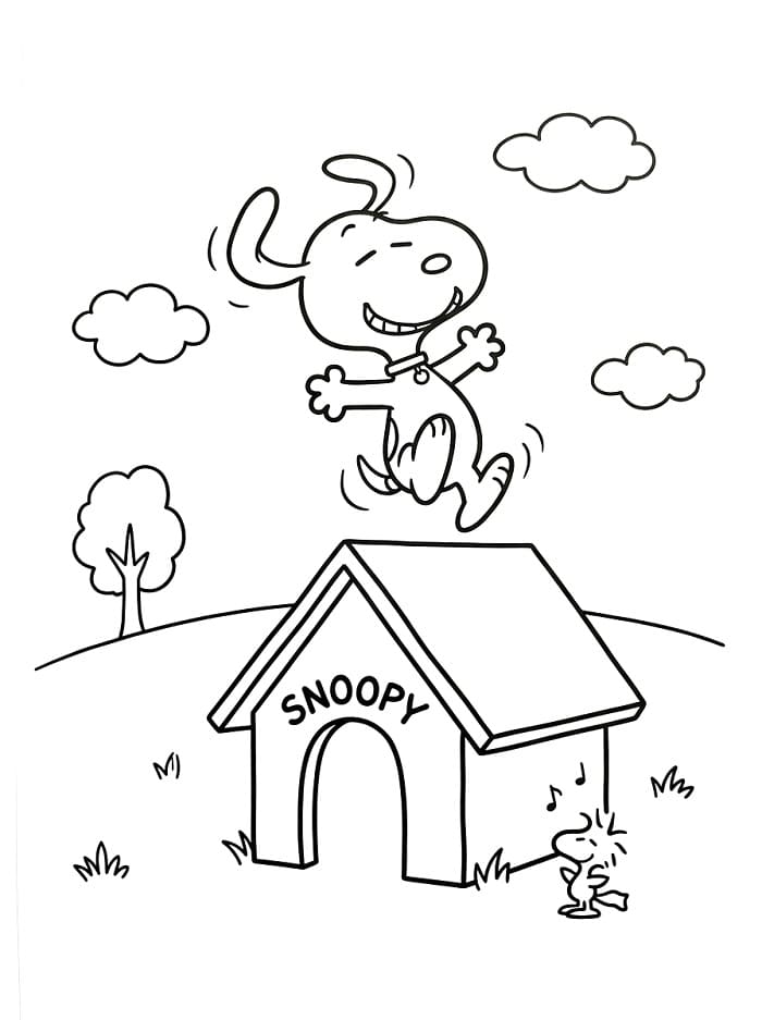 Přátelský Snoopy omalovánka