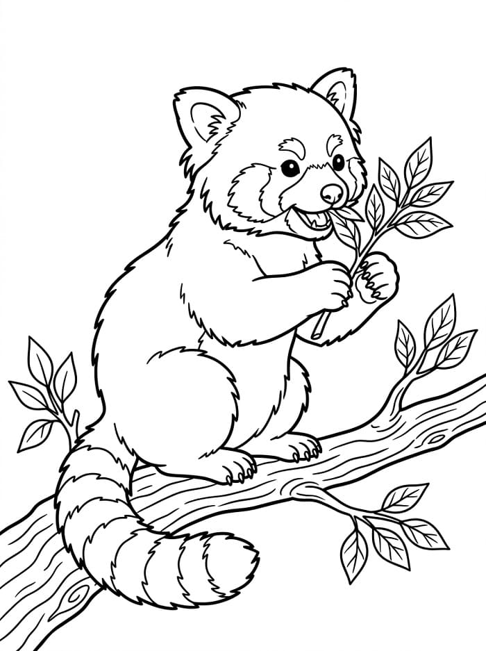 Půvabná panda červená omalovánka