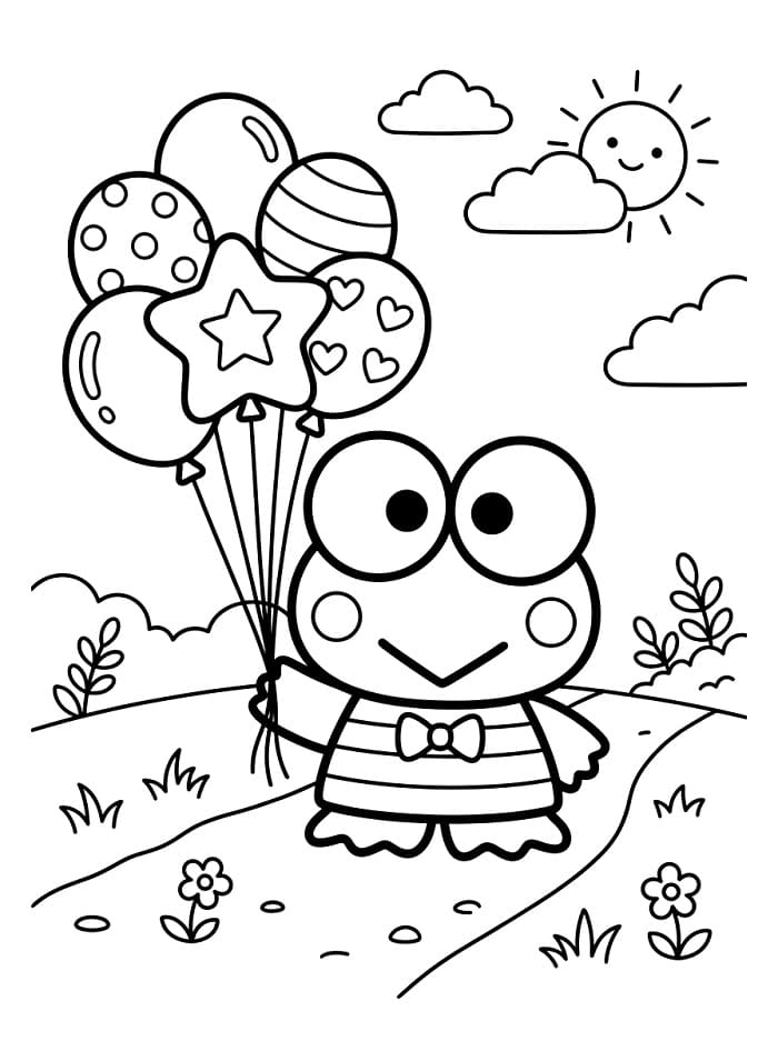Půvabný Keroppi omalovánka